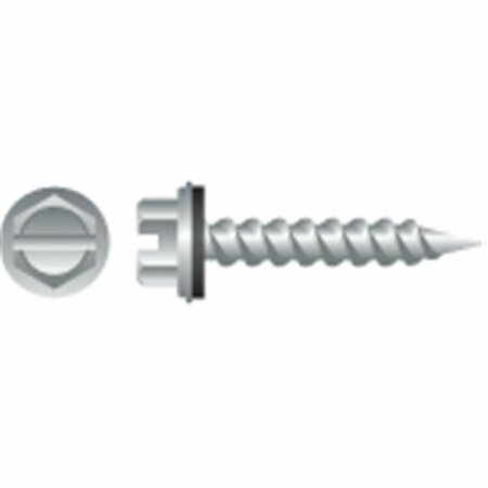 STRONG-POINT 10 x 0.75 in. Slotted Indented Hex Washer Head Screws Zinc Plated, 4PK NA10125